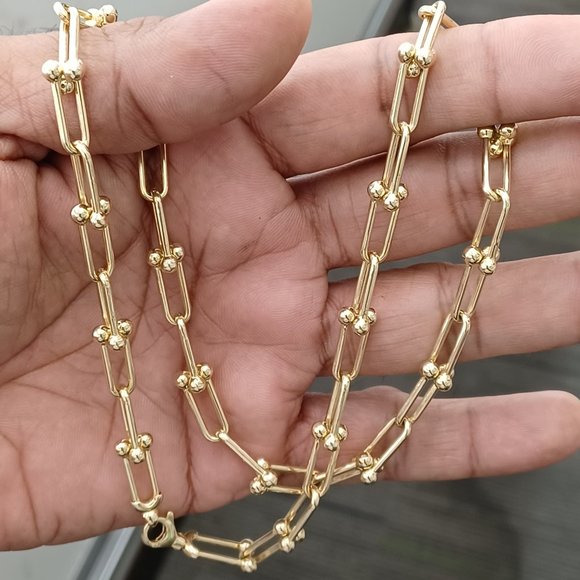10kt real gold paper clip chain 20 inches